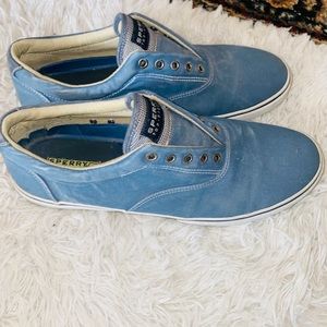 Sperry Top-Sider Men Slate Blue Cotton Deck Boat